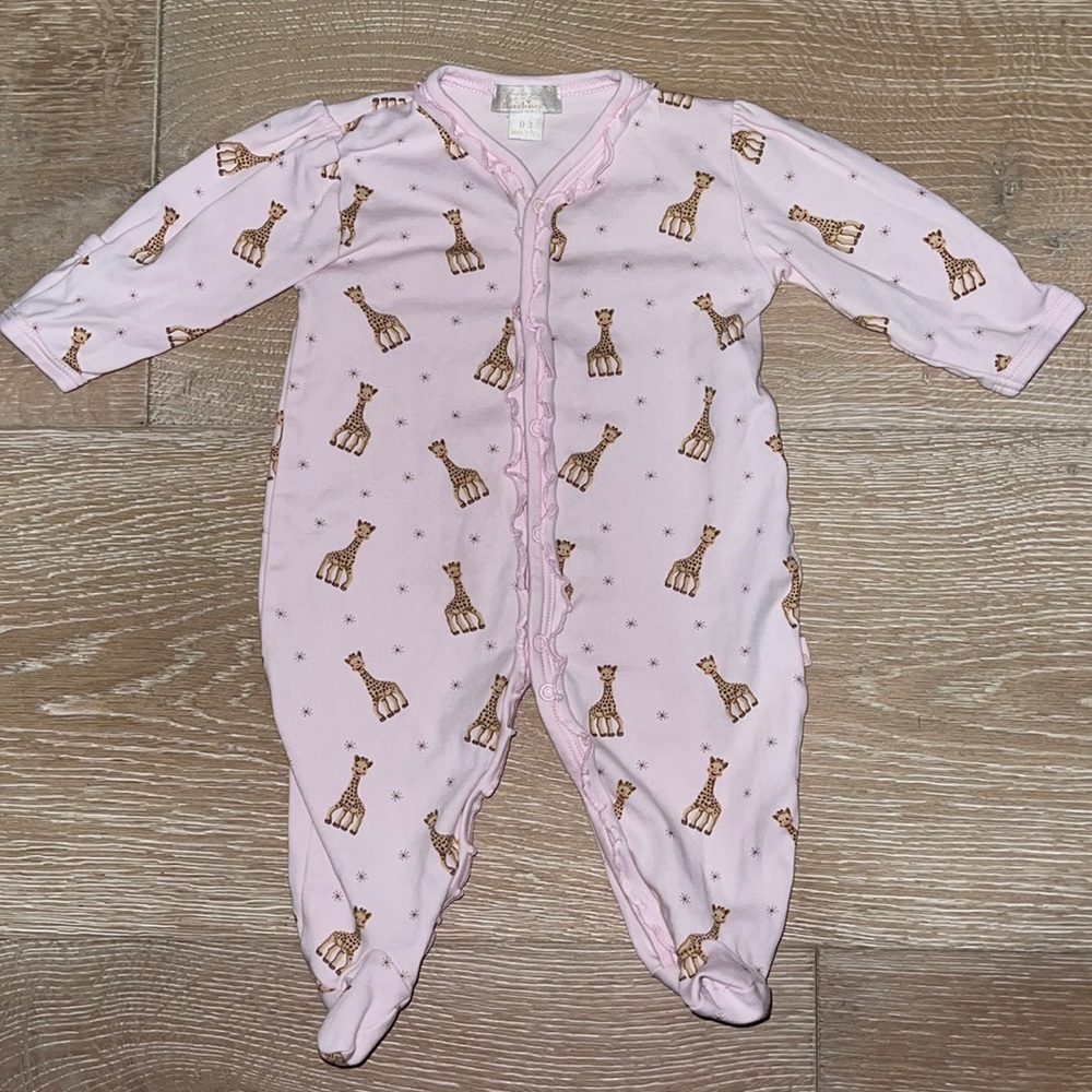 Kissy Kissy Pink Sophie La Girafe Print Playsuit 0-3 Months